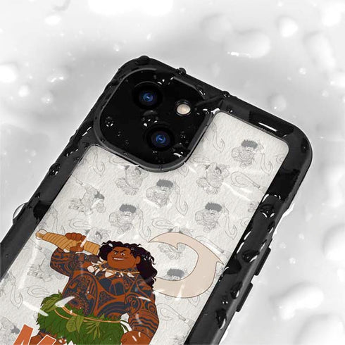 Disney Princess Moana Maui Pattern iPhone 15 Waterproof Case